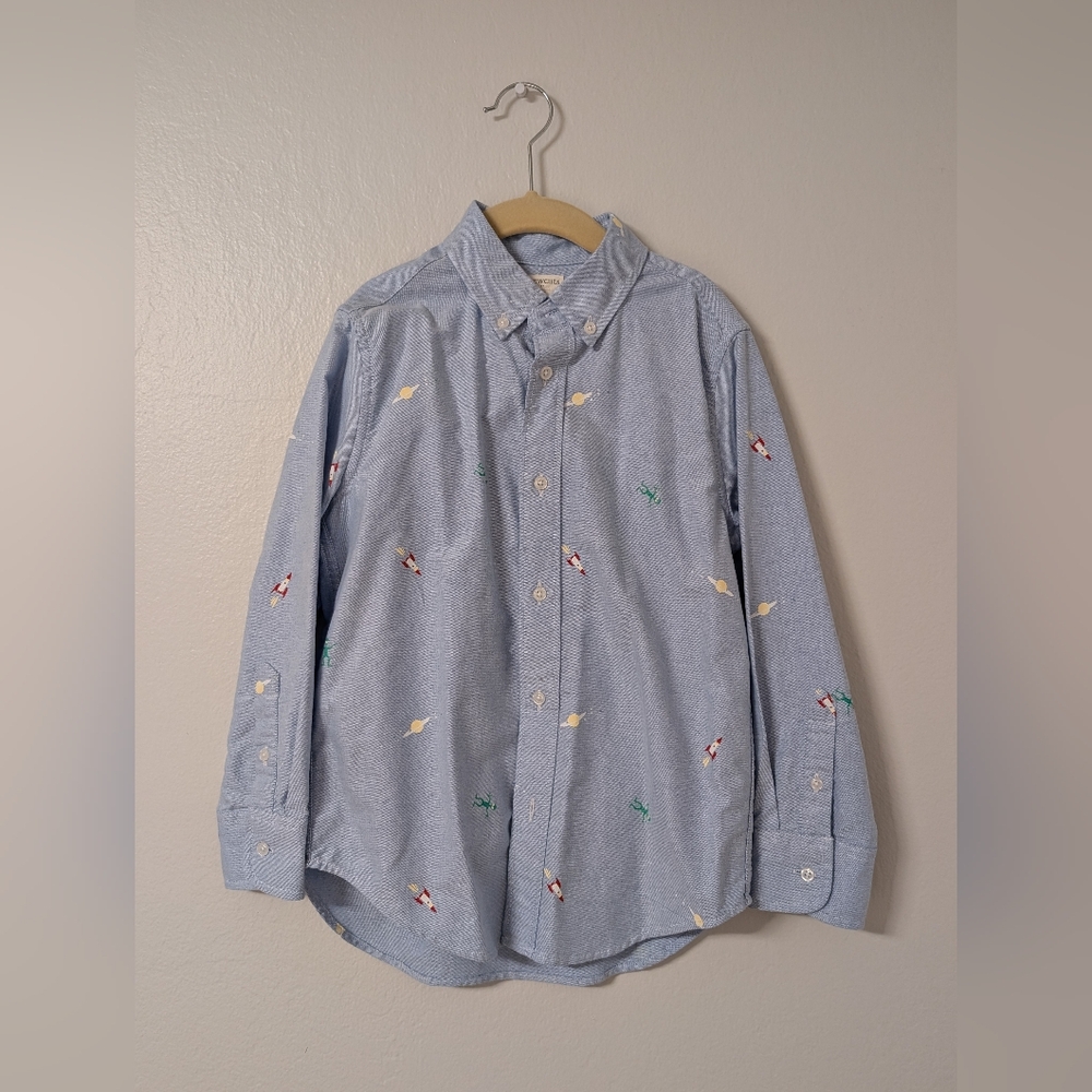 Crewcuts Light Blue Embroidered Shirt